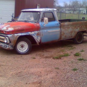66 chevy 1/2 ton 2wd. 292 inline 6 soon to get a small journal 327/350.