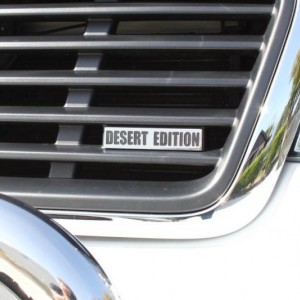 Close up of the custom badge for the saleen grill