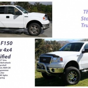 my truck stock only had the exhaust and bug shield done.

my truck just after the first 6" lift (later removed) the lift was a Doetsch 6"  piece of