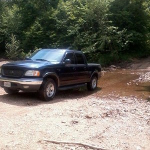 playing in the creek